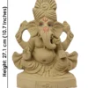 11 Inch Siddhidhata Eco-Friendly Ganesha idol in Mooshika Vahana Pose of Ganpati - Image 4