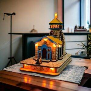 Kedarnath Temple In Wood 3D Colour With Full Led Lights Setup