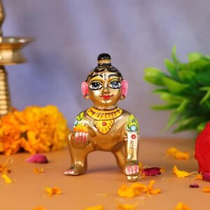 Makhanchor Brass Colourful Laddu Gopal