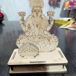 Engraved Maa Laxmi ji on Wood